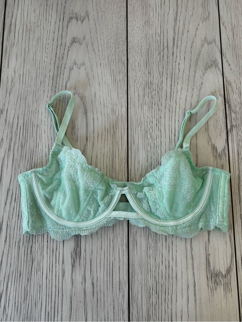 Free People Mint Green Lace Underwire Bra